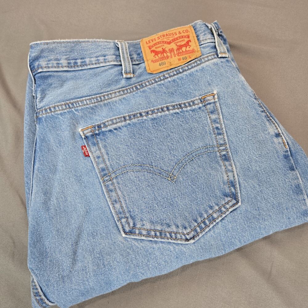 Levi's 469 Jean Shorts Loose Fit 90s Style Denim Jorts Blue Men's W40 L12